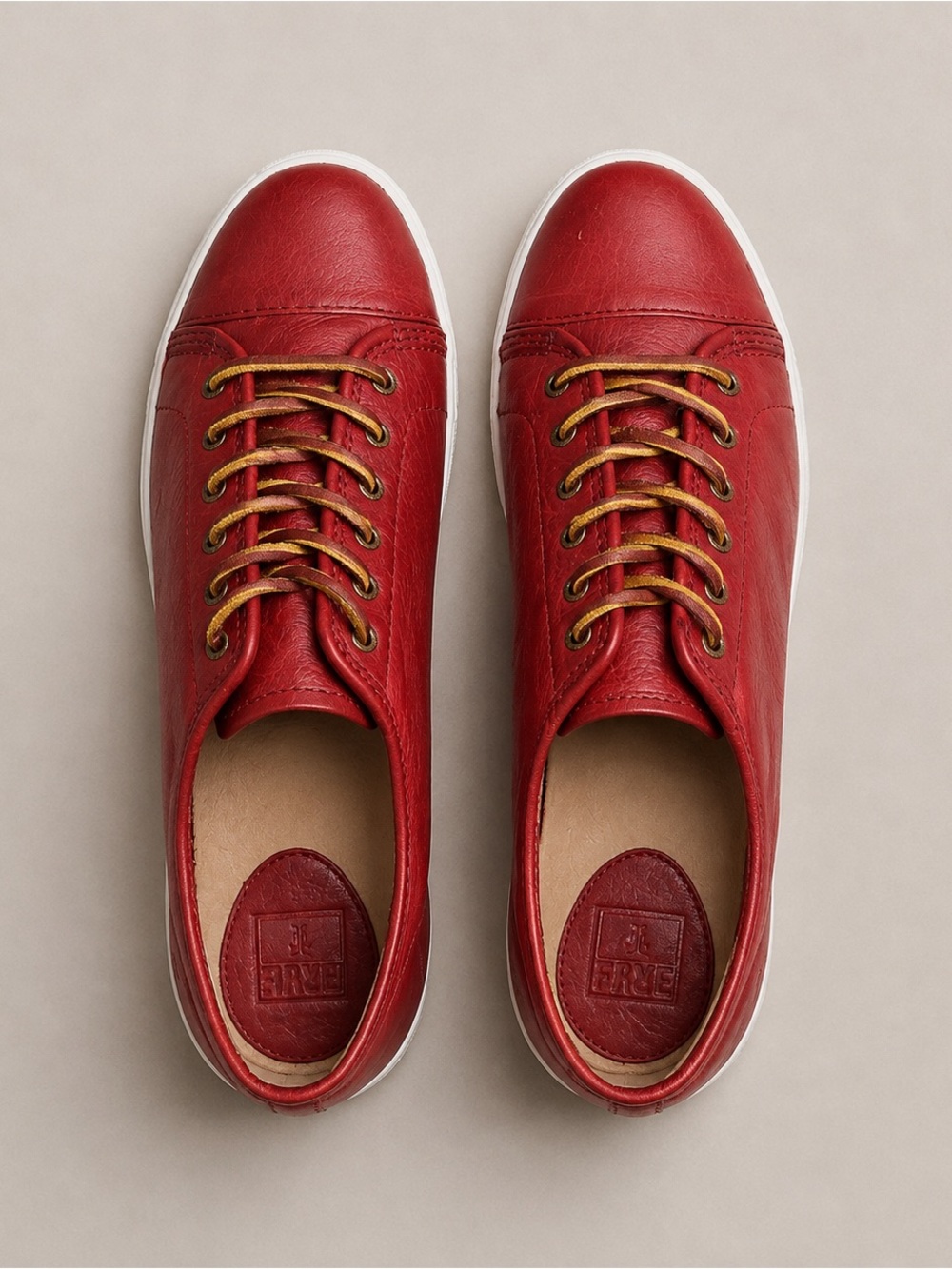 FRYE Women’s Red Leather Low Top Lace Up Sneakers Shoes (Mindy?) Size 9 M EU 39 - Picture 10 of 11